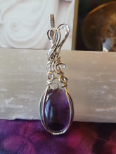 Load image into Gallery viewer, Amethyst wrapped in flowy Silver