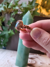 Load image into Gallery viewer, Labradorite Ring Wrapped in Bare Copper