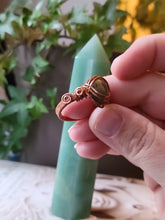 Load image into Gallery viewer, Labradorite Ring Wrapped in Bare Copper