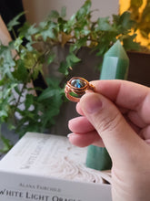 Load image into Gallery viewer, Labradorite Ring Wrapped in Enameled Copper