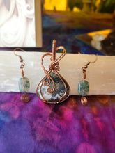 Load image into Gallery viewer, Moss Agate Pendant and Earring Set