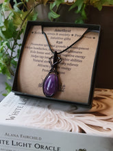 Load image into Gallery viewer, Amethyst Pendant in Black Wire
