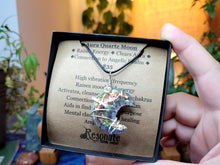 Load image into Gallery viewer, Aura Quartz Moon in Enameled SIlver
