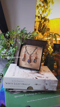 Load and play video in Gallery viewer, Labradorite Earring &amp; Pendant Set in Bare Copper
