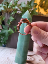 Load image into Gallery viewer, Labradorite Ring Wrapped in Bare Copper
