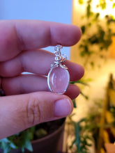 Load image into Gallery viewer, Rose Quartz wrapped in silver
